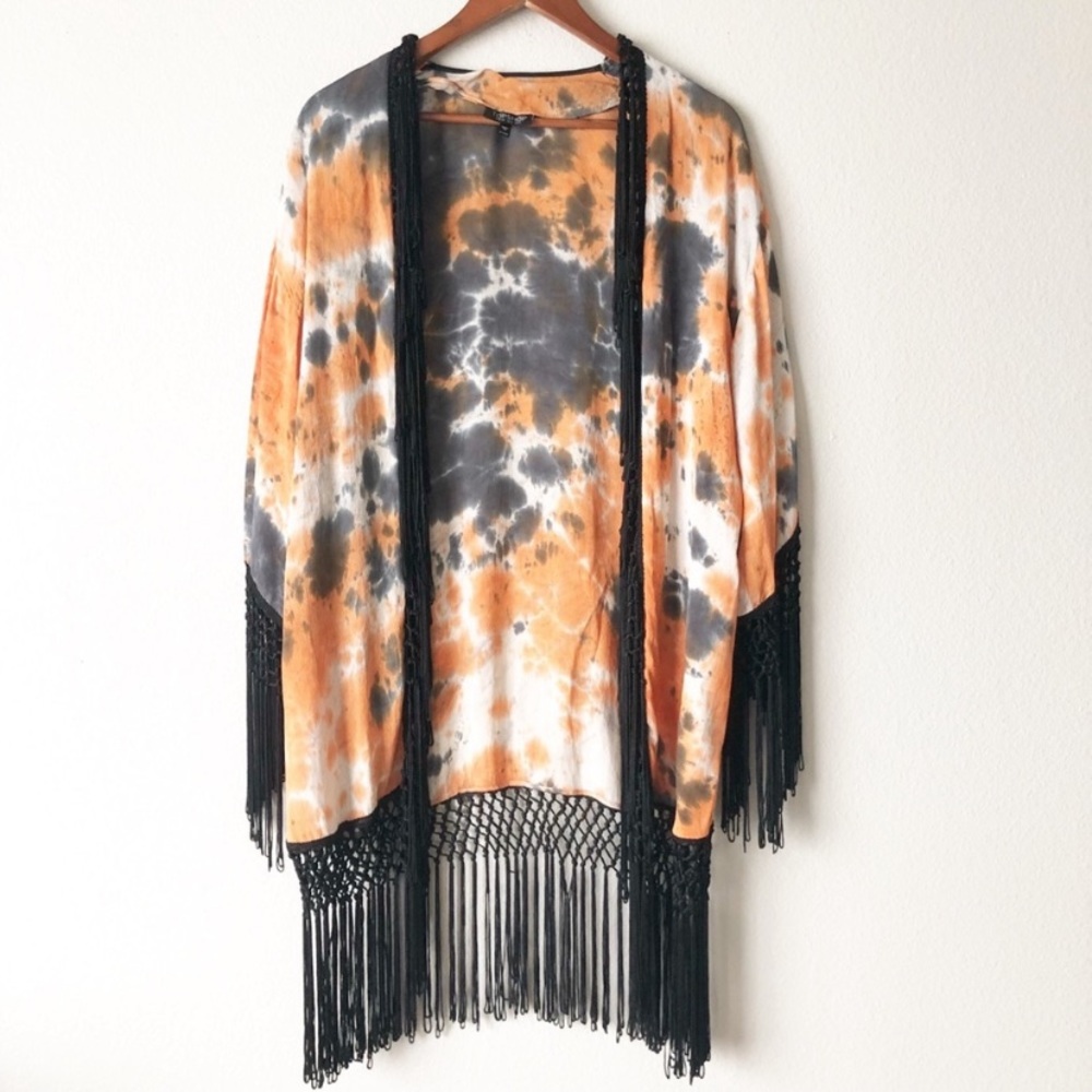 Boho Tie Dye Tassel Kimono